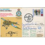 WW2 Top All Time Air Ace Erich Hartmann multiple signed RAF 3 Sqn cover 1972, Also signed by Ernst