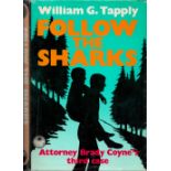 William G. Tapply Follow The Sharks Fine with complete Dust Jacket, Wrapper Hardback x 1st Edition