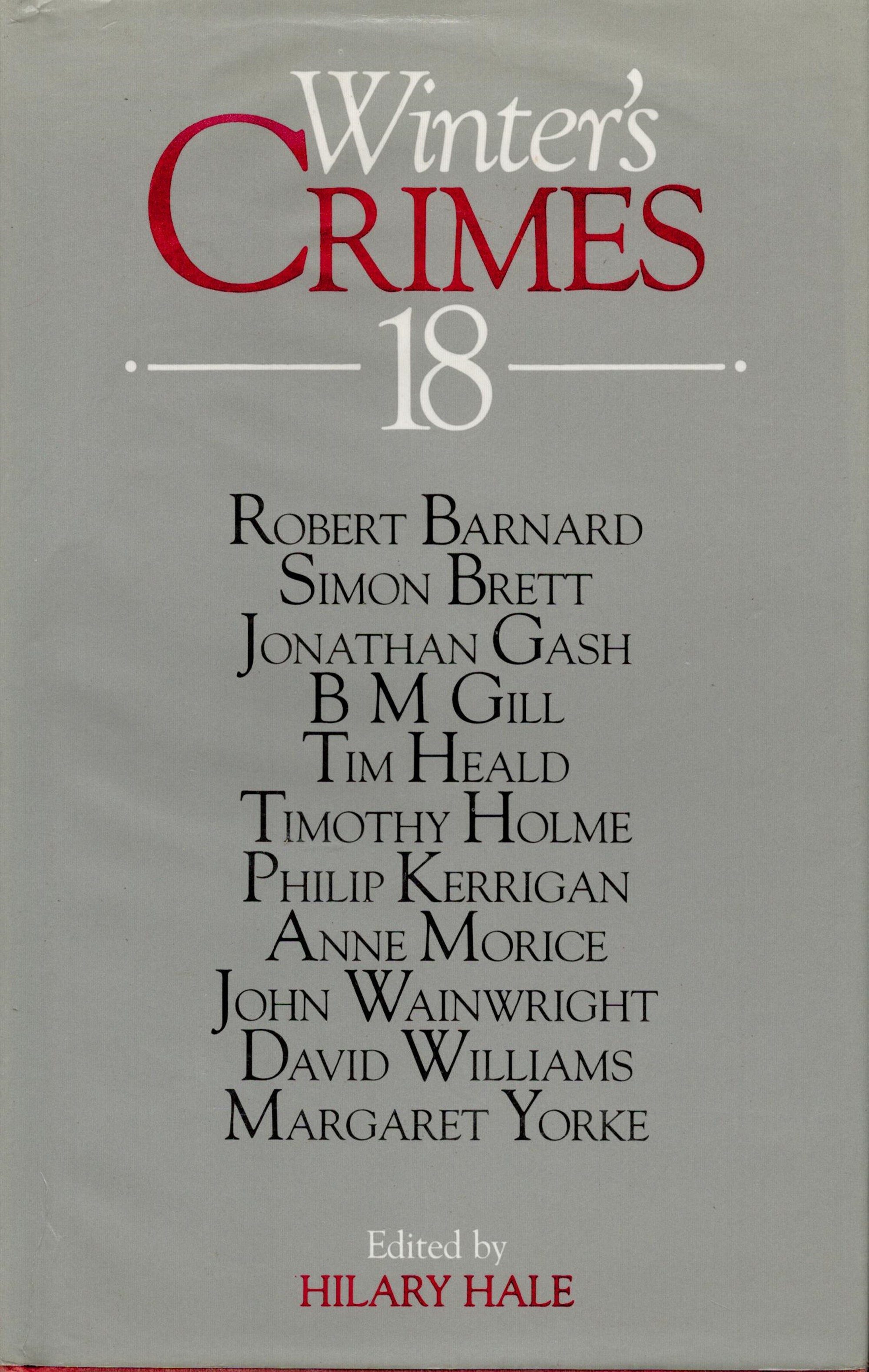 Writer's Crimes 18. with complete Dust Jacket, Wrapper Hardback 1st Edition 1986 Book. We combine