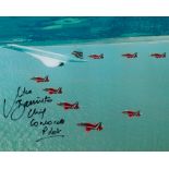 Chief Concorde Pilot Mike Bannister Signed 10x8 inch Colour Photo of Concorde in flight Supported by