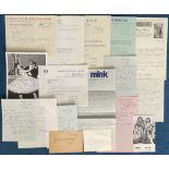 Fantastic TV and Entertainment Collection of 15 Signed Letters, Some TLS, Some ALS, Some Signature