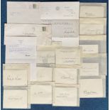 Superb Politics and Historic Collection of 15 signatures on Letters, Signature Cards etc. Mainly