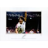 Kevin Keegan signed 16x12 colour Artist Proof print. England's captain Kevin Keegan celebrates his