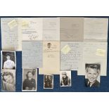 Fantastic Music and Entertainment Collection of 15 Signed Letters and Black and White Photos.