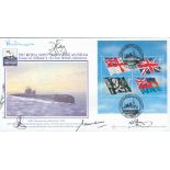 Royal Navy Submarine Museum Centenary 1901-2001 FDC Multi Signed by 6 Admirals including Rear