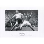 Tom Finney 'The Pride of Preston' 16 x 12 black and white print. Print shows Finney making a telling