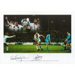 Ricardo Villa and Steve Perryman Signed 16 X 12 Coloured Photo. Photo shows The Argentinian