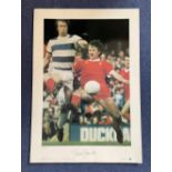 Tommy Smith Liverpool signed 16 x 23 Coloured big blue tube print. Print shows Liverpool's tough-