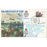 WW2 AVM Johnnie Johnson, Rupert Curtis, Peter Ayerst signed 40th Anniversary of D-Day Flown First