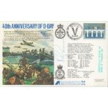 WW2 John R Gorman MC signed 40th Anniversary of D-Day Flown First Day Cover. Flown in Hercules Mk1