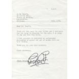 Presenter, Bruce Forsythe TLS dated 1988, replying to a fan. This letter has a clear signature in