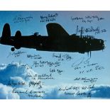 World War II Lancaster multi signed 10x8 colour photo signed by 18 Bomber command veterans such as W