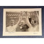Martin Chivers and Alan Mullery 22x16 black and white print League Cup Final 1971 pictures Spurs