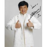 Actor, Jackie Chan signed 10x8 colour photograph. Chan is a Hong Kong-born Chinese actor, filmmaker,