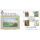 Frank Wootton signed 75th anniversary of the RAF FDC. 11 5 1993 Lympne Kent postmark. Good