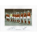 Geoff Hurst and Martin Peters signed 16 x 12 Colourised Photo. Photo shows Geoff Hurst and Martin