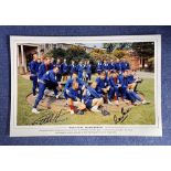 Geoff Hurst and Martin Peters signed 18 x 12 coloured print title 'World Cup 1966 England Hopefuls'.