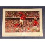 Ruud Van Nistelrooy Man United signed 16 x 23 big blue tube print coloured photo. Photo shows