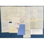 Fantastic TV and Entertainment Collection of 15 Signed Letters, Some TLS, Some ALS, Some Signature
