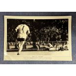 Charlie George Arsenal signed 18 x 12 black and white print titled 'Arsenal 1971- The Winner'. Print