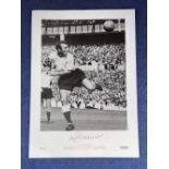 Jimmy Greaves signed 16 x 23 black and white limited edition photo. Photo shows Greaves heading