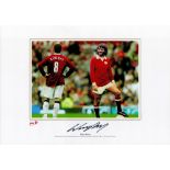 Wayne Rooney signed 16 x 12 coloured print. Print shows Rooney forming the ultimate Manchester