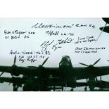 World War II Lancaster multi signed 8x6 black and white photo includes 8 Bomber Command veterans