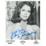 Lois Chiles signed 10x8 black and white photo as Holly Goodhead in Moonraker. Good condition. All