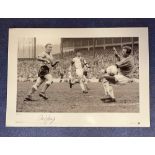 Alex Young signed 16 x 23 black and white big blue tube limited edition photo. Photo shows Everton