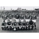 Football Autograph BRYAN KING 12 x 8 photo B W, depicting King and his Millwall teammates posing for