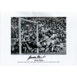 Gordon Banks signed 16 x 12 black and white print. Print shows Banks making the most famous save