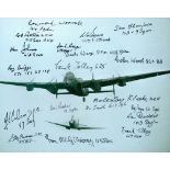 World War II Lancaster Multi signed 10 x 8 black and white photo. Signed by 19 Bomber Command