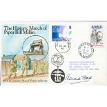 WW2 Captain Richard Todd Signed The Historic March of Piper Bill Millin Flown First Day Cover. 28 of