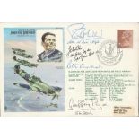 WW2 RAF Alan W Gear, Geoffrey Page, Peter Ayerst, John Ellis Signed AVM Johnnie Johnson FDC. 224