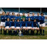 Football Autograph LEICESTER CITY 12 x 8 photo Col, depicting the 1970 71 Second Division