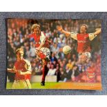Ray Parlour Arsenal signed 16 x 12 Coloured Photo. Photo shows Parlour opening up the score line