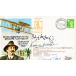 Norman Wisdom, Richard Attenborough and Richard Todd signed 80th Ann Aeroplane flight cover. Good