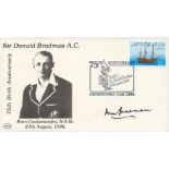 Cricket Sir Don Bradman signed on his own 1983 Australian FDC. Good condition. All autographs come