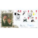 Hugh Laurie and Stephen Fry signed 22ct gold 1998 Benham official FDC. Good condition. All