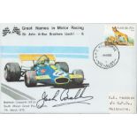 Jack Brabham signed 1980 Great Names in Motor Racing cover. Good condition. All autographs come with