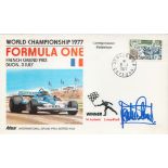 Jackie Stewart signed 1977 Formula One French Grand Prix cover. Good condition. All autographs