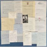 Miscellaneous signature collection of letters and cards, some with original mailing envelopes and