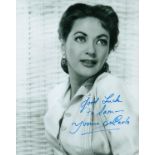 Yvonne de Carlo signed 10x8 black and white photo. Dedicated. (September 1, 1922 - January 8, 2007),