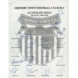 Football team sheets signed. 5 in total. Includes Fulham 97/98 - 19 signatures, Hull city 2003/4 -