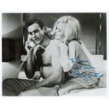 Shirley Eaton signed 10x8 black and white photo. Dedicated. English actress, author and model. Eaton