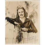 Deana Durbin signed 10x8 vintage sepia photo. (December 4, 1921 - April 17, 2013), was a Canadian-