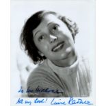 Luise Rainer signed 10x8 black and white photo. Dedicated. 12 January 1910 - 30 December 2014) was a