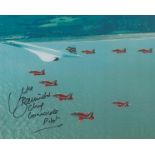 Mike Banister signed 10x8 colour photo. Concorde flying in formation with the Red Arrows. Chief