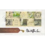 Christopher Lee, a signed J R R Tolkien The Lord of the Rings FDC. Postmarked 26. 02. 2004. The