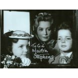 Martin Stephens signed 8x6 black and white photo. Dedicated. ormer child actor and architect from